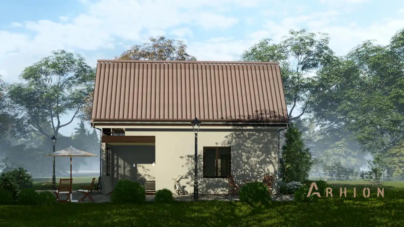 2. Проект одноэтажного дома в современном стиле с плоской кровлей , h-1620, площадью - 61 кв c мансардой, сауной, терассой, балконом